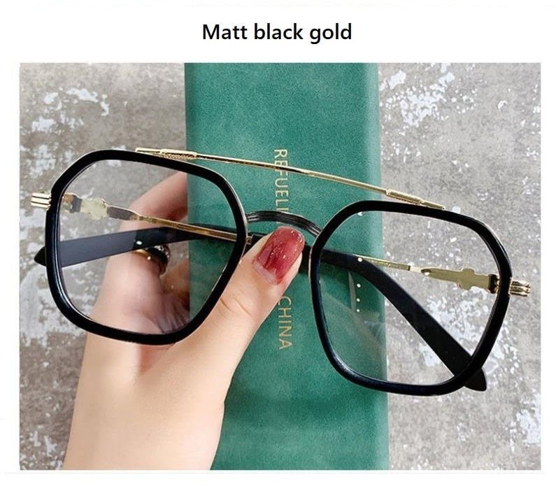 Double Beam Square Myopia Glasses  Men Women Retro  Anti Blue Ligh Nearsighted Prescription  Computer Eyeglasses - Image 5