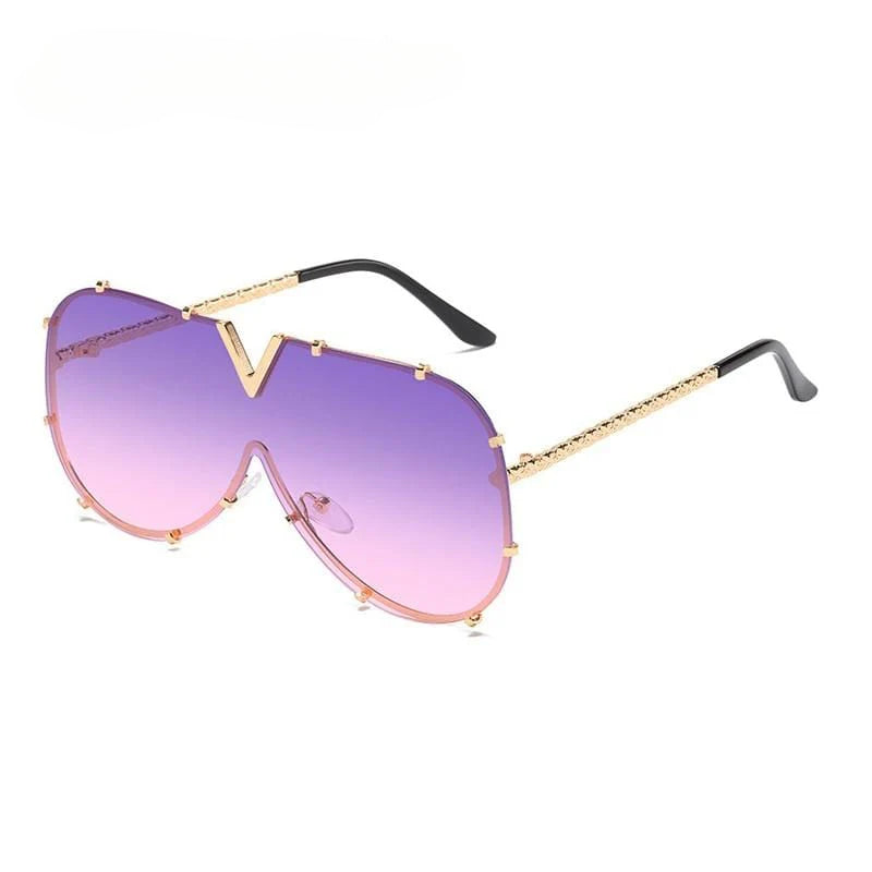 New Fashion One Piece Shield For Women Vintage Oversized Paw Sun Glasses - Image 13
