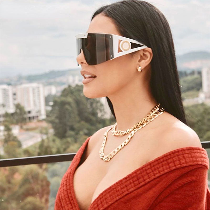46626 Oversized Luxury Goggle Sunglasses Men Women Fashion Shades UV400 Vintage Glasses - Image 3