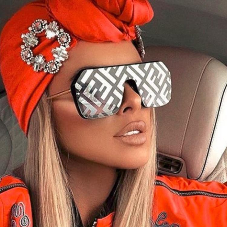 Futuristic Leopard FF Sunglasses Women Oversized Glasses - Image 2