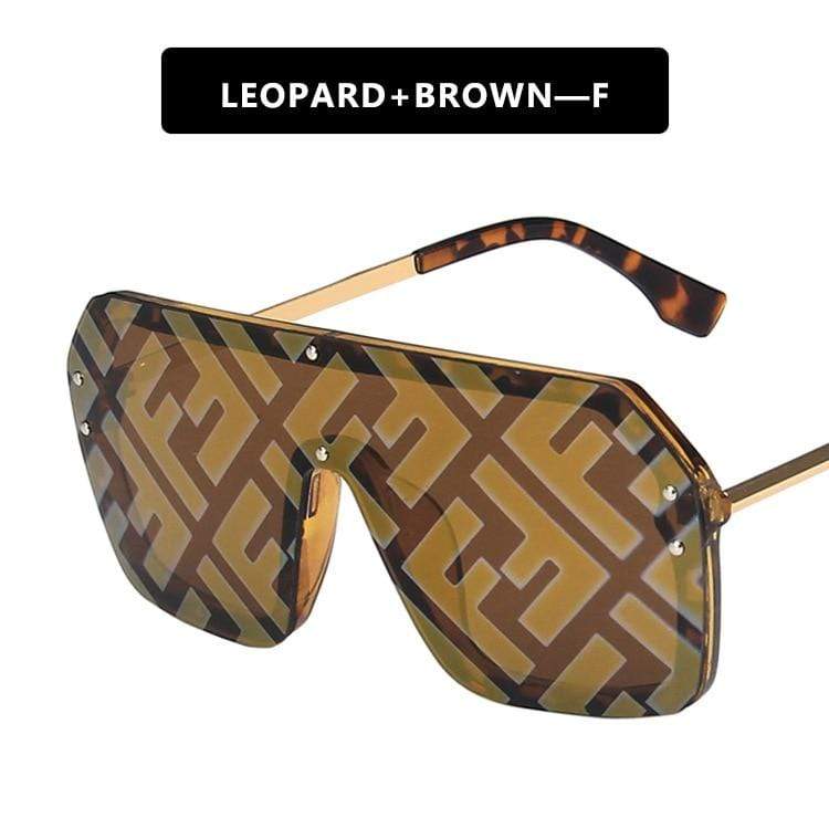 Futuristic Leopard FF Sunglasses Women Oversized Glasses - Image 10