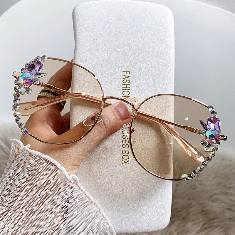 Classic Round Luxury Brand Sunglasses Women Bling Diamond Sun Glasses Vintage Shades Female Pink Eyewear Gafas De Sol - Image 7