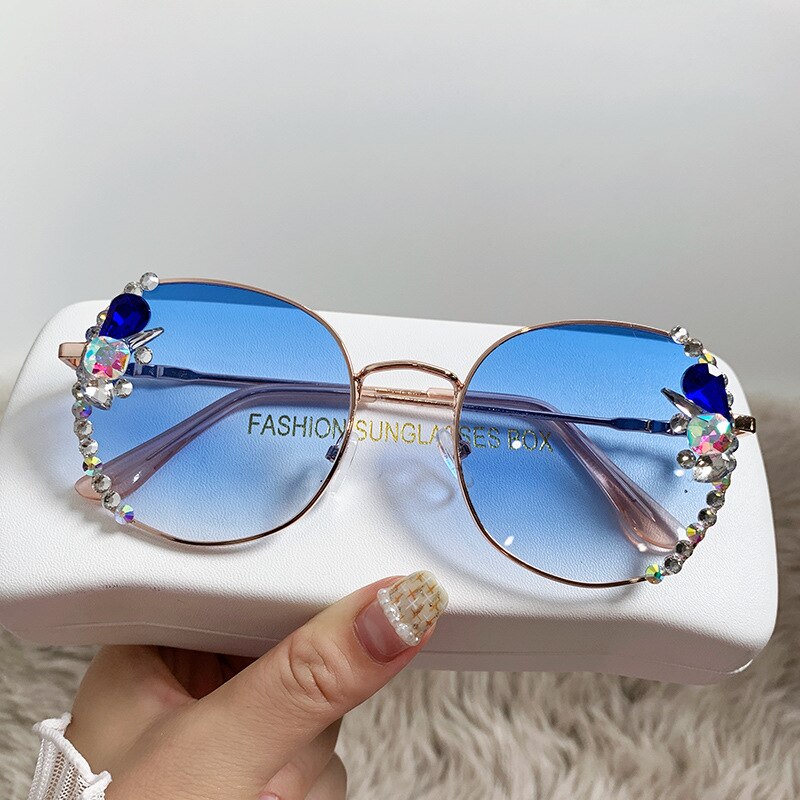 Classic Round Luxury Brand Sunglasses Women Bling Diamond Sun Glasses Vintage Shades Female Pink Eyewear Gafas De Sol - Image 6