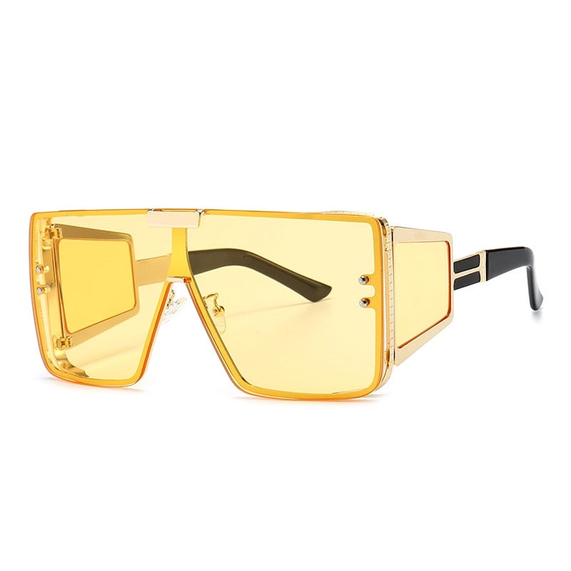 46588 Square Oversized One Lens Sunglasses Retro Men Women Fashion Shades UV400 Vintage Glasses - Image 8