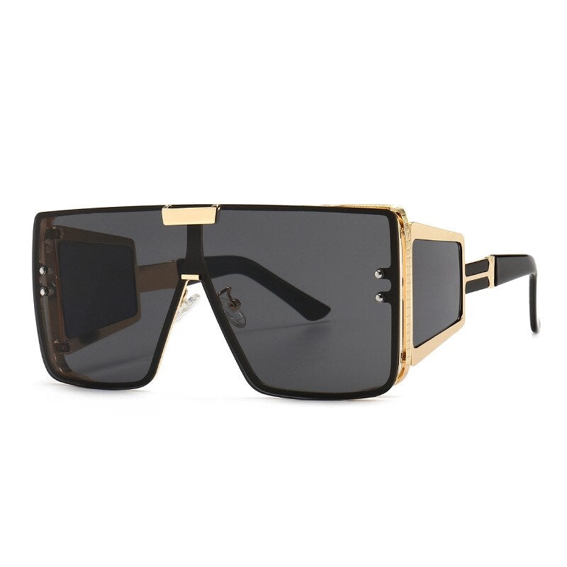 46588 Square Oversized One Lens Sunglasses Retro Men Women Fashion Shades UV400 Vintage Glasses - Image 6