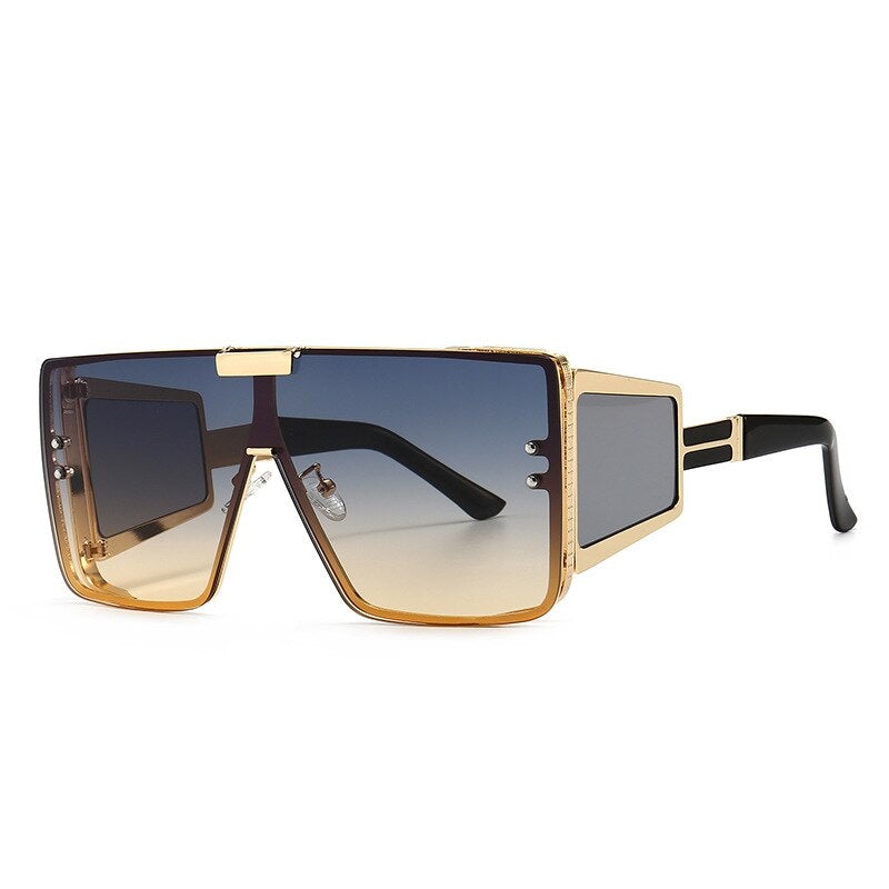 46588 Square Oversized One Lens Sunglasses Retro Men Women Fashion Shades UV400 Vintage Glasses - Image 10