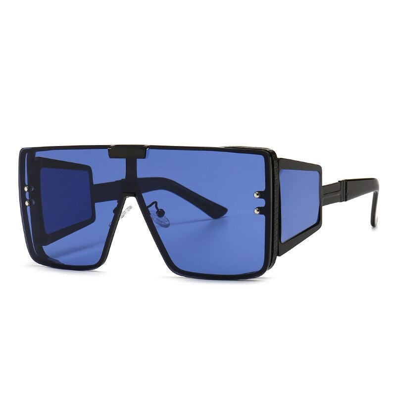 46588 Square Oversized One Lens Sunglasses Retro Men Women Fashion Shades UV400 Vintage Glasses - Image 9
