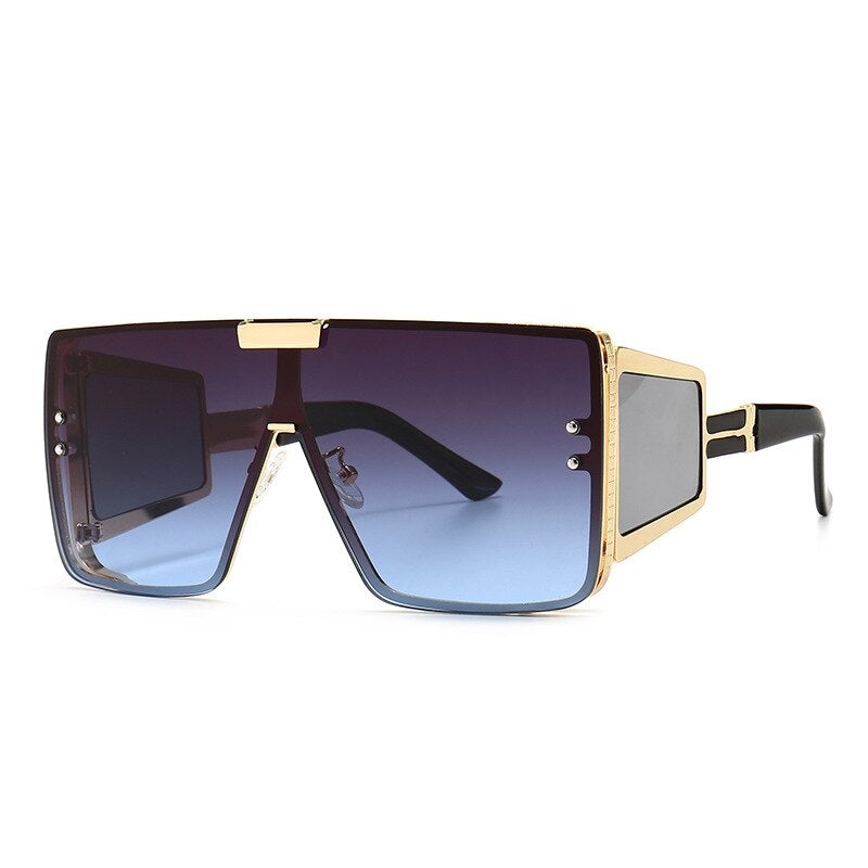 46588 Square Oversized One Lens Sunglasses Retro Men Women Fashion Shades UV400 Vintage Glasses - Image 11