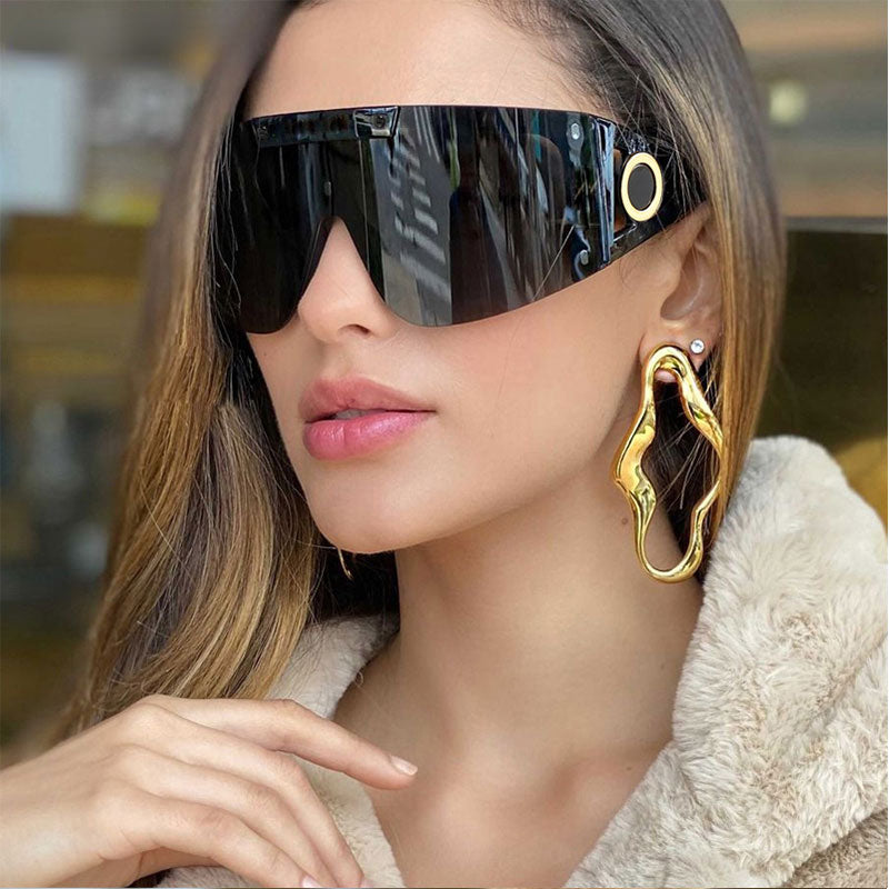 46626 Oversized Luxury Goggle Sunglasses Men Women Fashion Shades UV400 Vintage Glasses - Image 2