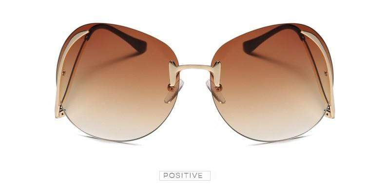Oversized Rimless Sunglasses Women Vintage Brand Designer Square Sun Glasses Shades Female Pilot Big Frames Eyeglasses UV400 - Image 26
