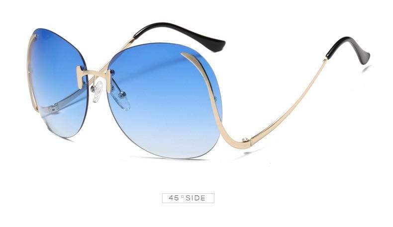 Oversized Rimless Sunglasses Women Vintage Brand Designer Square Sun Glasses Shades Female Pilot Big Frames Eyeglasses UV400 - Image 25