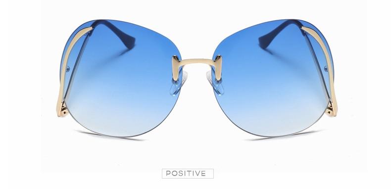 Oversized Rimless Sunglasses Women Vintage Brand Designer Square Sun Glasses Shades Female Pilot Big Frames Eyeglasses UV400 - Image 24