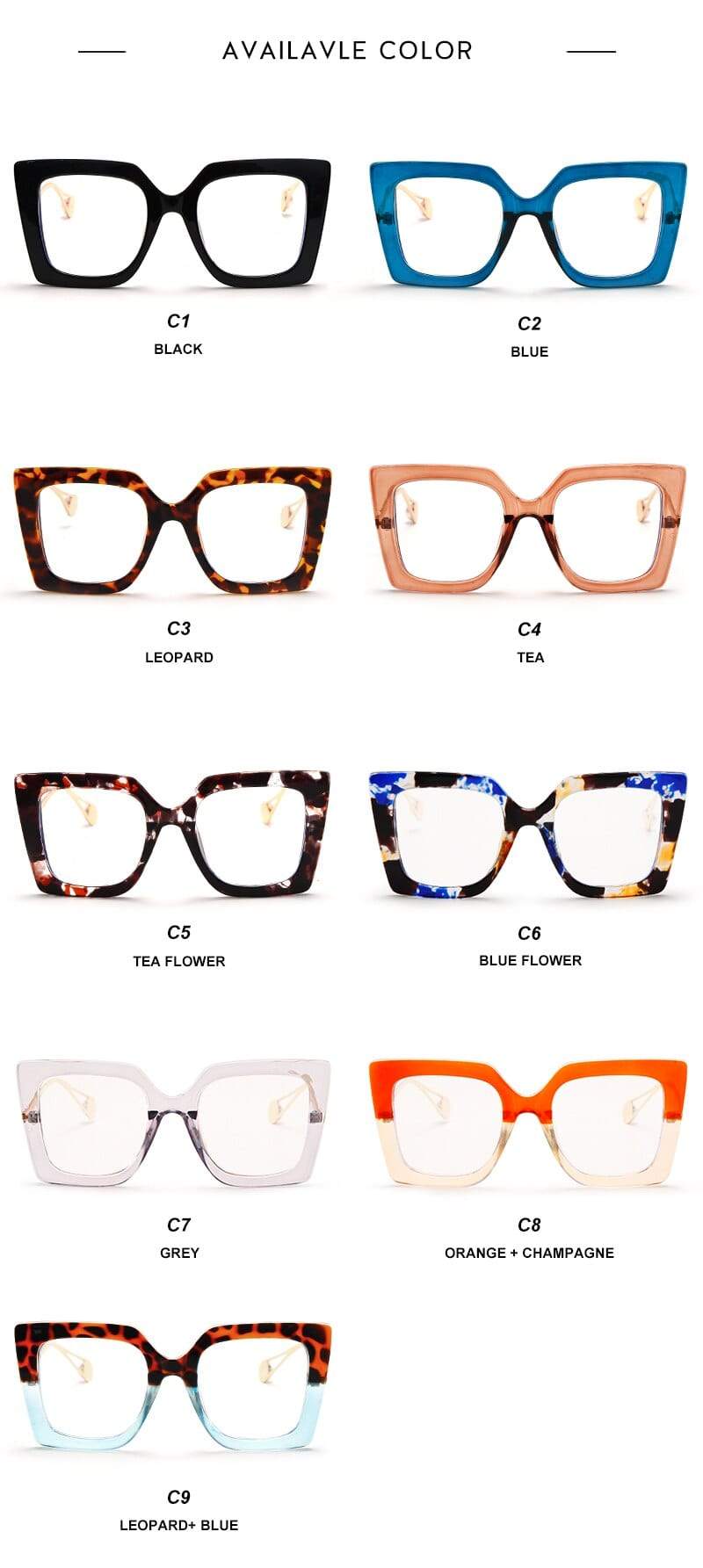 Vintage Glasses Women Men Square Clear Glasses Optical Anti Blue Light - Image 9