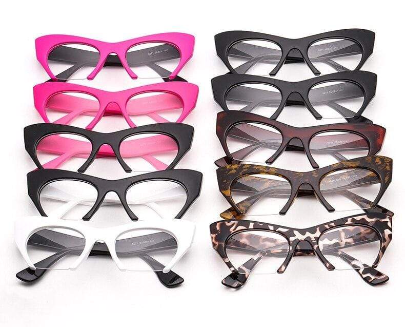 Fashion Retro Half frame Cat eye Women Glasses Frame Can Be Equipped with Myopia Prescription Lens Men Glasses Frame - Image 25