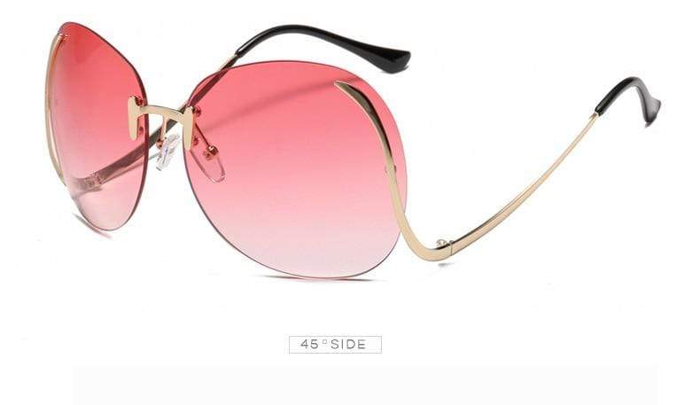 Oversized Rimless Sunglasses Women Vintage Brand Designer Square Sun Glasses Shades Female Pilot Big Frames Eyeglasses UV400 - Image 23