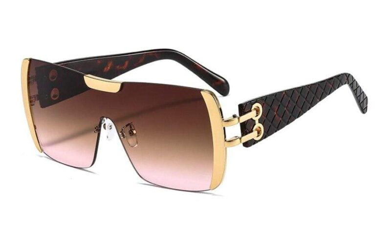 Women Luxury Sunglasses Oversized One Lens Fashion Shades UV400 Vintage Glasses - Image 18