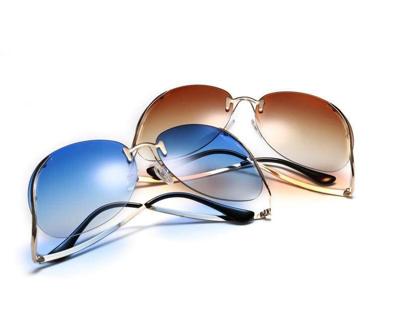 Oversized Rimless Sunglasses Women Vintage Brand Designer Square Sun Glasses Shades Female Pilot Big Frames Eyeglasses UV400 - Image 17
