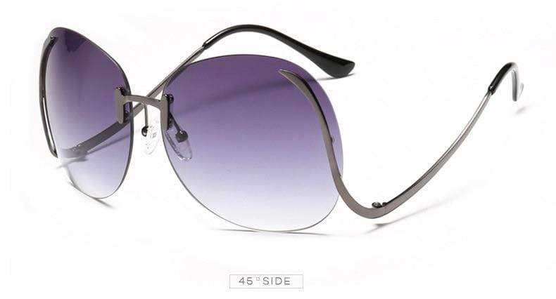 Oversized Rimless Sunglasses Women Vintage Brand Designer Square Sun Glasses Shades Female Pilot Big Frames Eyeglasses UV400 - Image 21