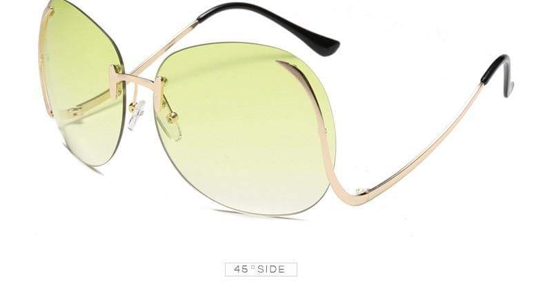 Oversized Rimless Sunglasses Women Vintage Brand Designer Square Sun Glasses Shades Female Pilot Big Frames Eyeglasses UV400 - Image 29