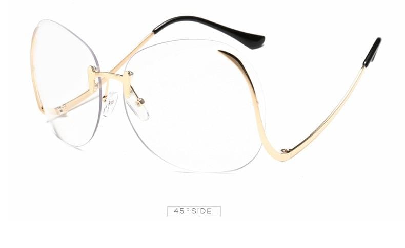 Oversized Rimless Sunglasses Women Vintage Brand Designer Square Sun Glasses Shades Female Pilot Big Frames Eyeglasses UV400 - Image 31