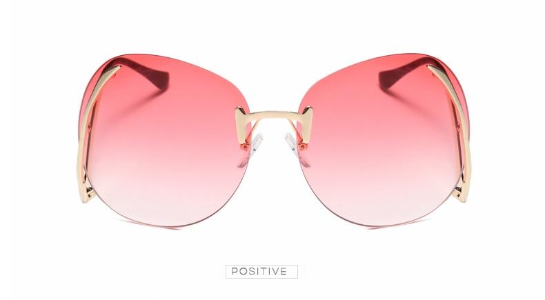 Oversized Rimless Sunglasses Women Vintage Brand Designer Square Sun Glasses Shades Female Pilot Big Frames Eyeglasses UV400 - Image 22