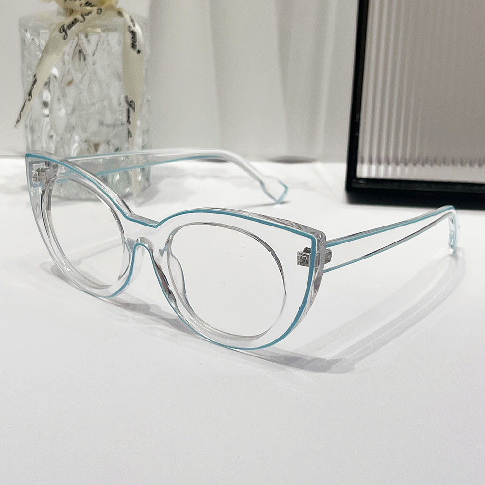 Cat eye flat glasses anti-blue glasses frame cross-border fashion avant-garde glasses frame tide - Image 6