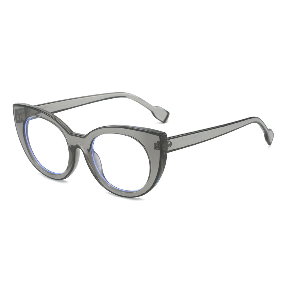 Cat eye flat glasses anti-blue glasses frame cross-border fashion avant-garde glasses frame tide - Image 9