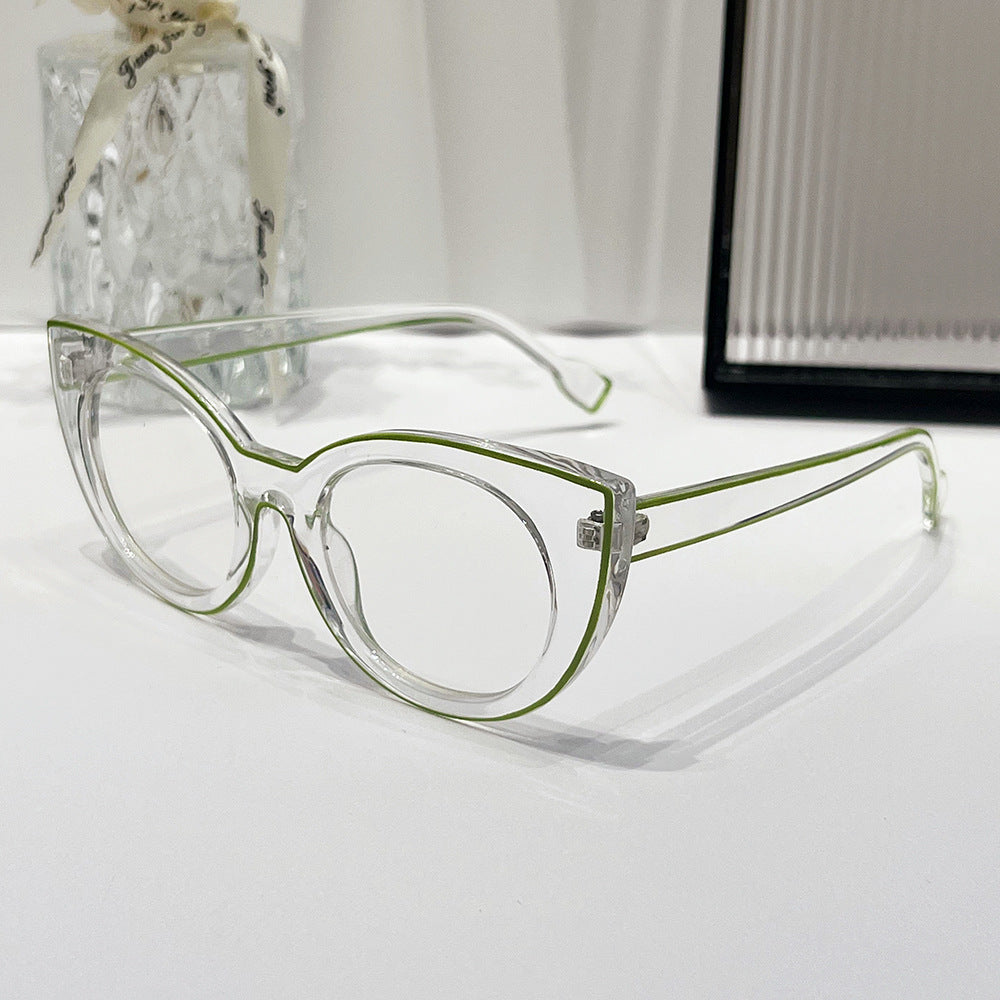 Cat eye flat glasses anti-blue glasses frame cross-border fashion avant-garde glasses frame tide - Image 7