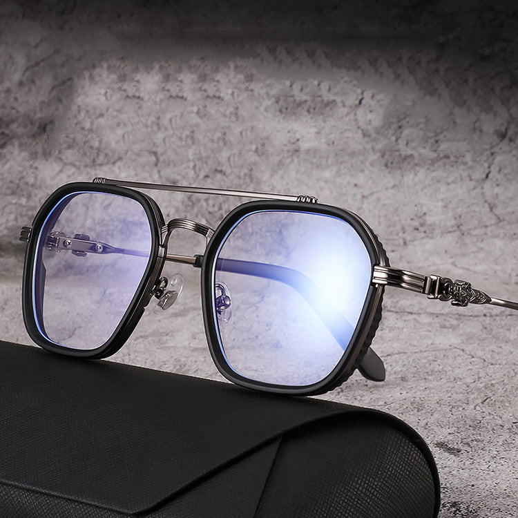Double Beam Square Myopia Glasses  Men Women Retro  Anti Blue Ligh Nearsighted Prescription  Computer Eyeglasses - Image 14