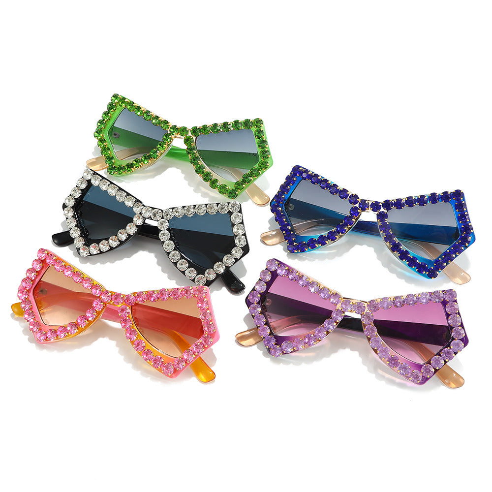 Butterfly diamond sunglasses. cross-border personalized handmade rhinestones fashion hip-hop - Image 4