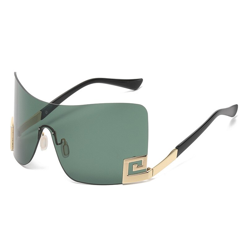 One Piece Shield Rimless Wrap Around Sunglasses Women Vintage Fashion Oversized Sun Glasses Men Trend Luxury Brand Design Shades - Image 10
