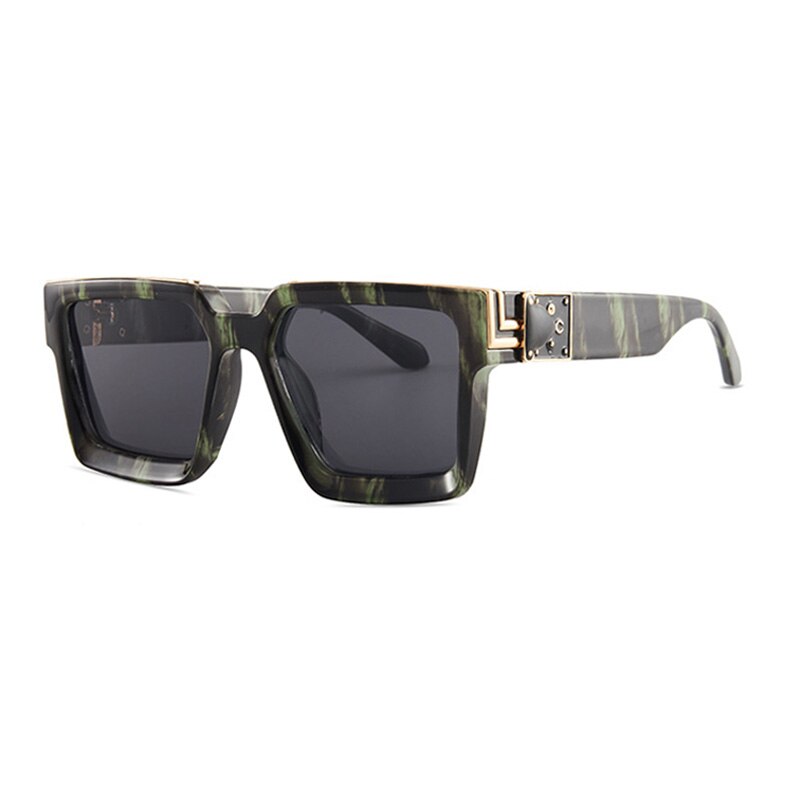 Oversize Square Sunglasses Men Flat Lens Brand Designer Fashion Women Blue Mirror Shades - Image 6