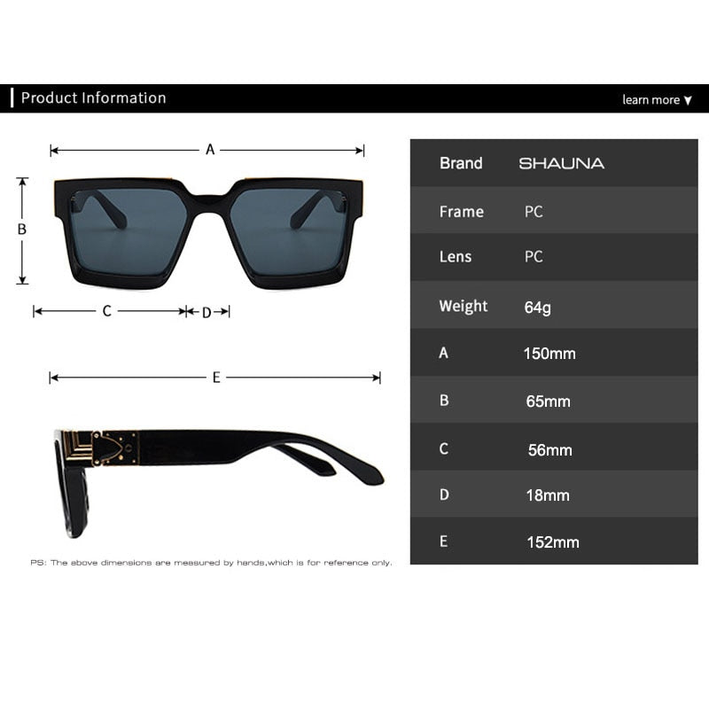 Oversize Square Sunglasses Men Flat Lens Brand Designer Fashion Women Blue Mirror Shades - Image 5