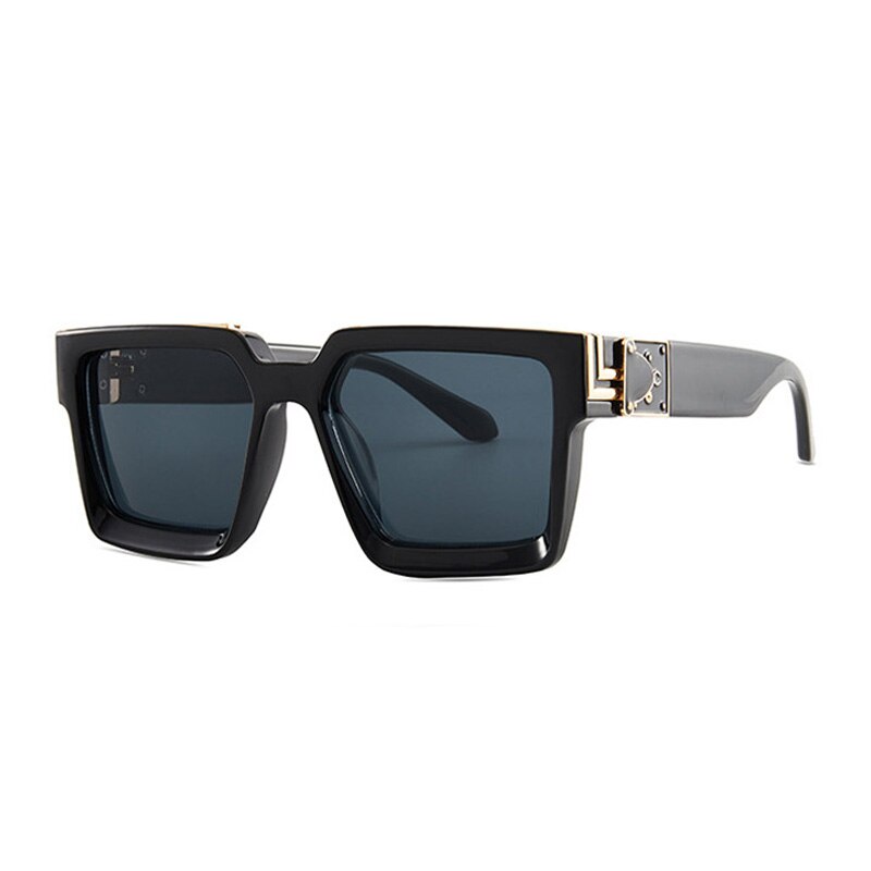 Oversize Square Sunglasses Men Flat Lens Brand Designer Fashion Women Blue Mirror Shades - Image 10
