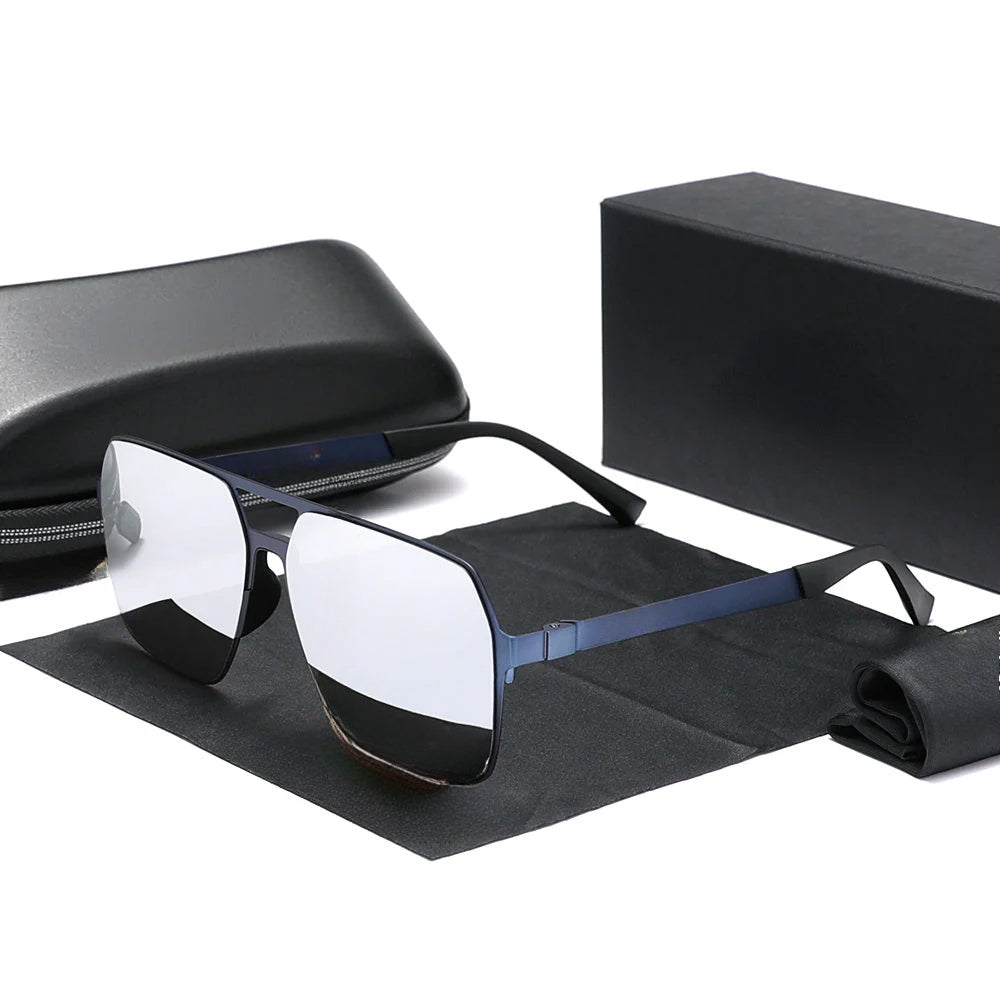 New Driving Men's Polarized Sunglasses Ultra Thin Temples Pilot Sun Glasses For Men UV400 Retro Eyewear - Image 2