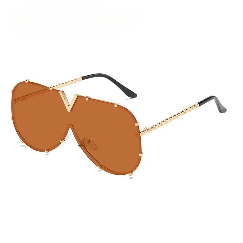 New Fashion One Piece Shield For Women Vintage Oversized Paw Sun Glasses - Image 7