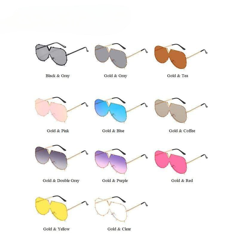 New Fashion One Piece Shield For Women Vintage Oversized Paw Sun Glasses - Image 6