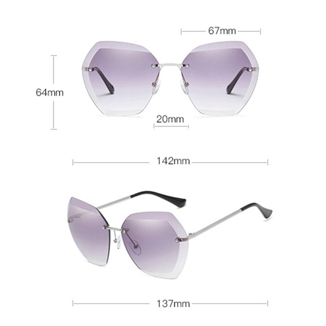 Oversized Rimless Sunglasses - Image 13