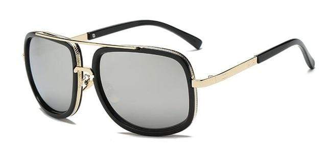 Men's Polarized Sunglasses Big Square Frame Luxury UV400 Retro Sunglasses. Gray - Image 9