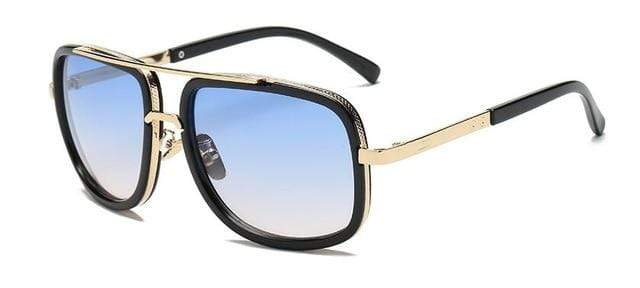 Men's Polarized Sunglasses Big Square Frame Luxury UV400 Retro Sunglasses. Gray - Image 6
