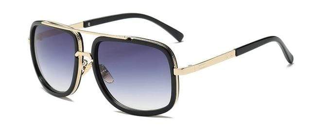 Men's Polarized Sunglasses Big Square Frame Luxury UV400 Retro Sunglasses. Gray - Image 5