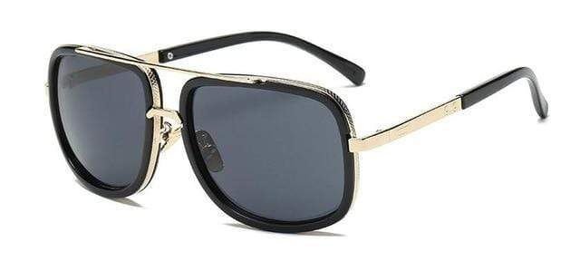 Men's Polarized Sunglasses Big Square Frame Luxury UV400 Retro Sunglasses. Gray - Image 11