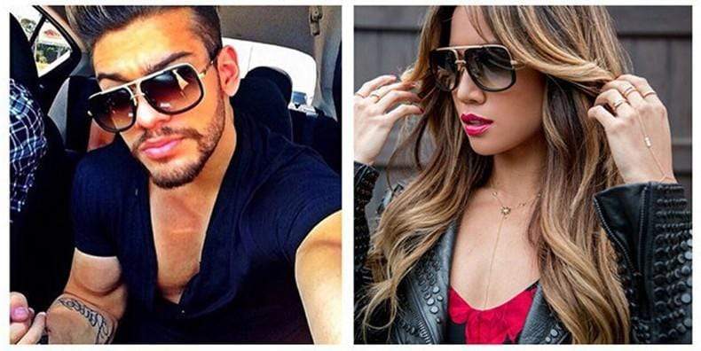 Men's Polarized Sunglasses Big Square Frame Luxury UV400 Retro Sunglasses. Gray - Image 15