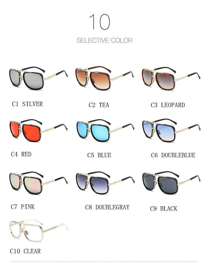 Men's Polarized Sunglasses Big Square Frame Luxury UV400 Retro Sunglasses. Gray - Image 2
