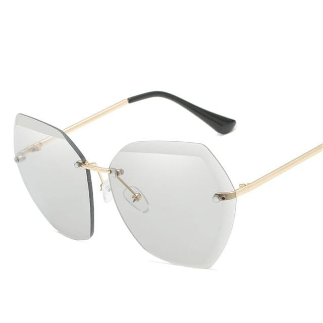 Oversized Rimless Sunglasses - Image 3