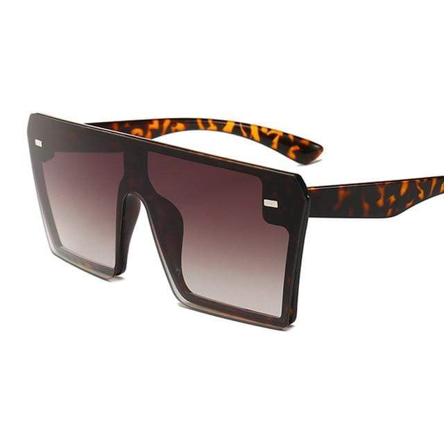 Oversized Square Sunglasses Women Mirror UV400 - Image 4
