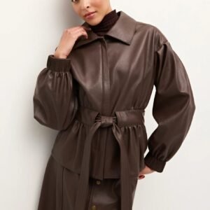 Marie Oliver Chazz Jacket in Walnut Leather